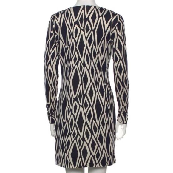 Diane von Furstenberg  Print Tunic Dress Long Sleeve Size 10 - Picture 3 of 6